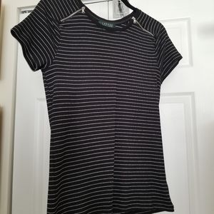 LRL Black and Silver Striped Shirt